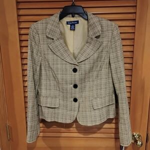 NWT Evan Picone Wicker* Cotton Checkered Blazer 12 Firm Price